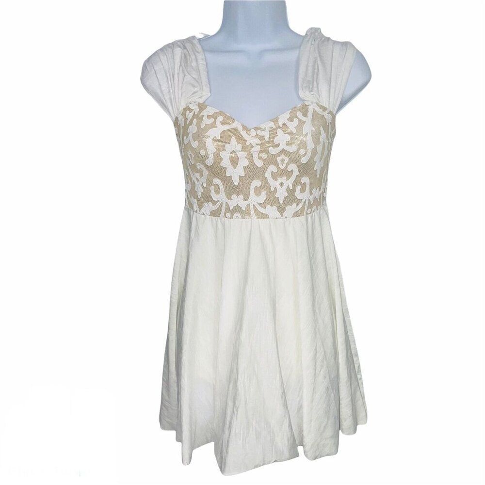 Wish Come True V2286 Dance Dress SZ SA White Gold I Won't Give Up Theatre